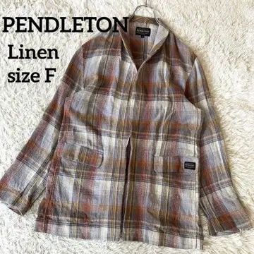 새상품급 펜들턴 PENDLETON 옴브레 체크 무늬 테일러드 린넨
