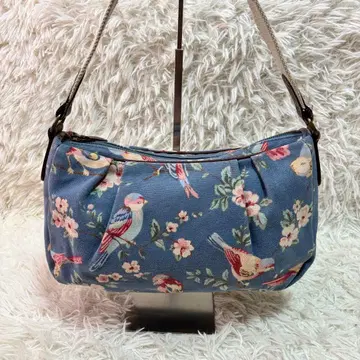 Cath Kidston 꽃무늬 버드 패턴 캔버스 원 숄더백