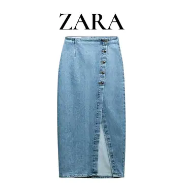 ZARA 크로스오버 데님 미디 스커트 택 포함 새상품