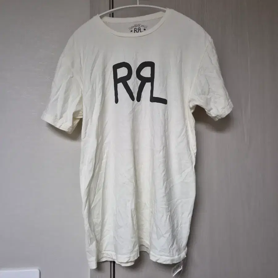 더블알엘 rrl 렌치 로고 화이트 티
