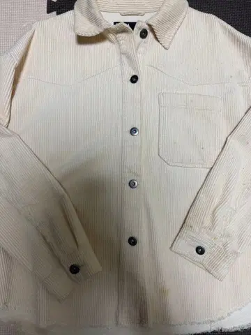 ZARA 코듀로이 셔츠 화이트 S 사이즈