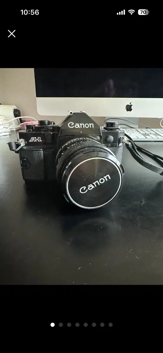 캐논 A-1 필름카메라 + FD 50mm F1.4 렌즈 세트 (셔터 작동