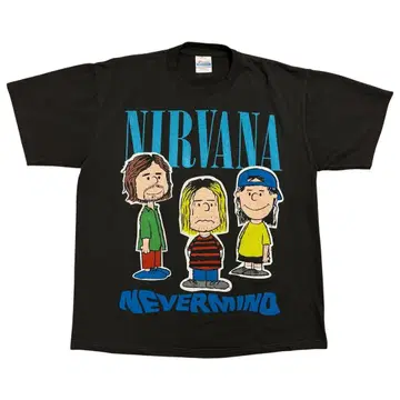 Nirvana x Snoopy Nevermind 티셔츠 블랙 XL 사이즈