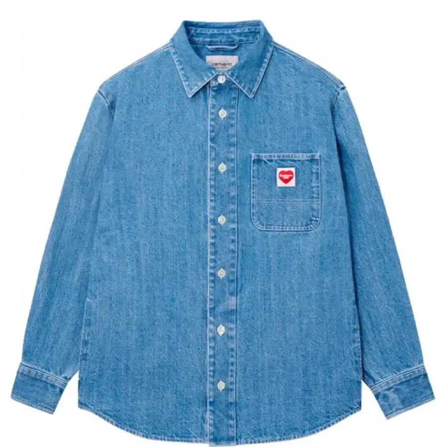 칼하트 WIP L/S Nash Shirt Blue Stone Washed / XL
