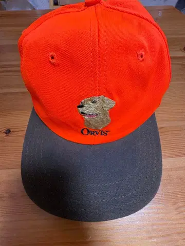 ORVIS 야구 모자 개 자수 오렌지