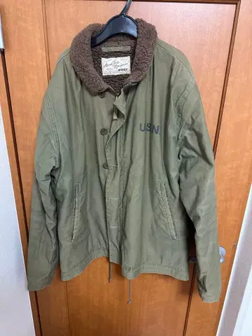 AVIREX 밀리터리 자켓 USN 2XL 카키