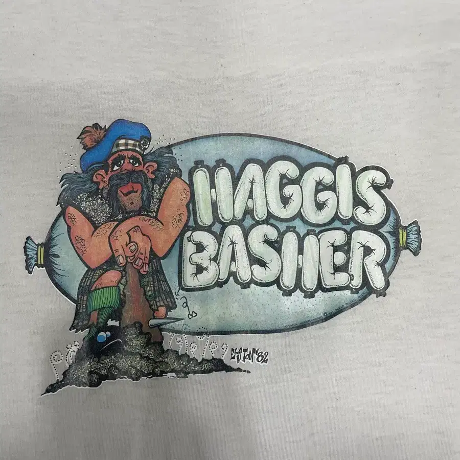 80s 캐나다 생산 'Haggis Basher' 링거 티셔츠