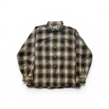 60s Wings 섀도우 옴브레 체크 코튼 L/S 셔츠 L