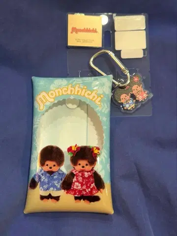 몬치치 하와이안 패턴 카라비너 포함 미니 파우치 택 포함 새상품