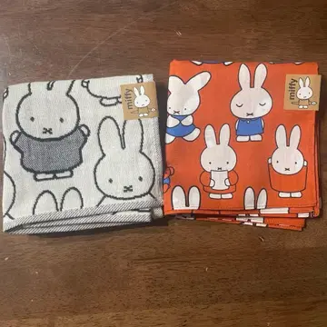 miffy 미피 손수건 2장 세트 오렌지 화이트