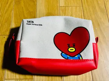 BT21 TATA 캔버스 x 가죽 느낌 파우치 화장품 파우치 타타 BTS