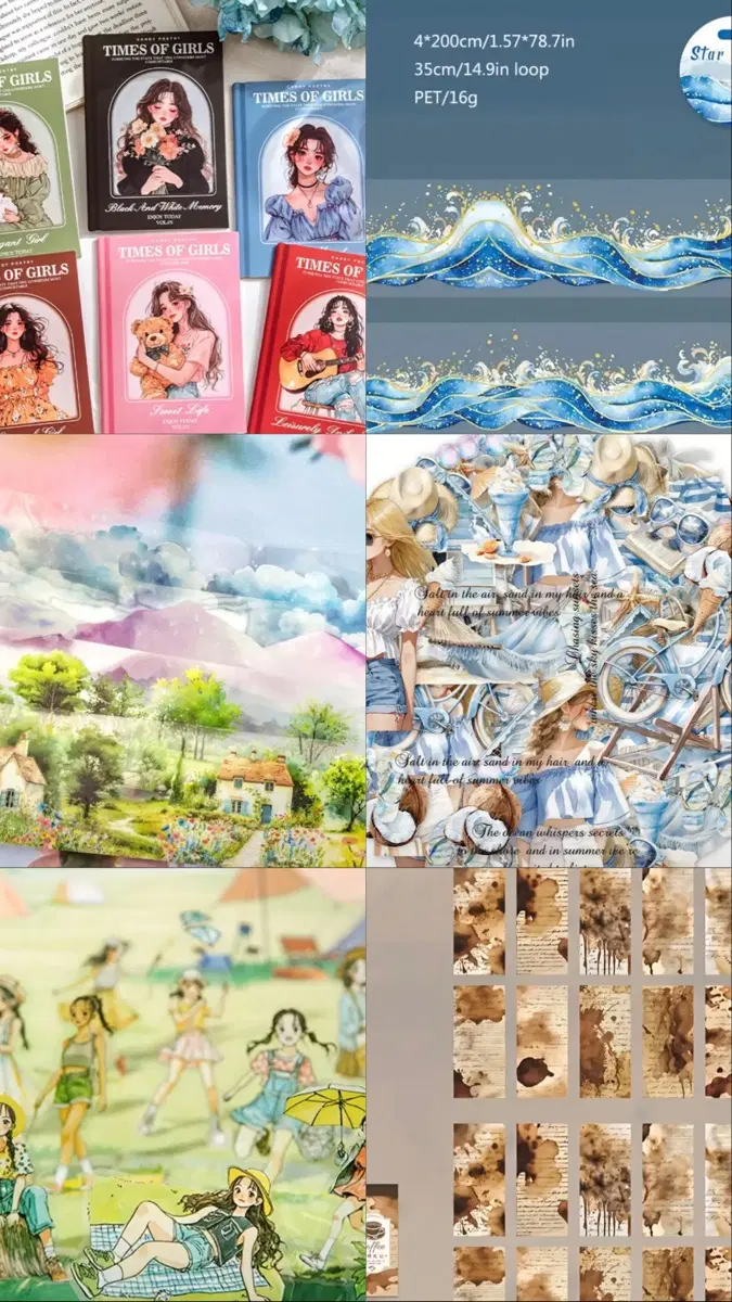 다꾸스티커 다이어리 꾸미기 스티커 마스킹테이프 색지