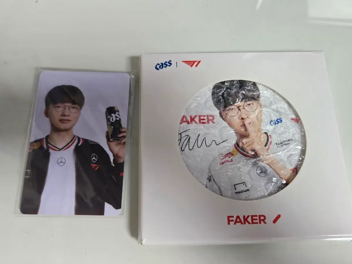 T1 페이커 카스 코스터+포토카드
