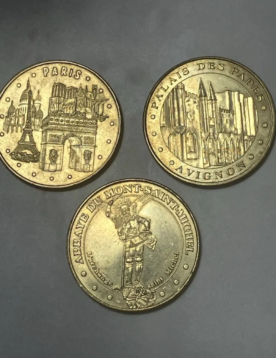 프랑스 파리조폐소 공식 기념 메달 코인 3종 세트 (34mm / 정품)