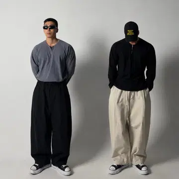 새상품 1+1 ) 코튼 크록 커브 밴딩팬츠 (2color)