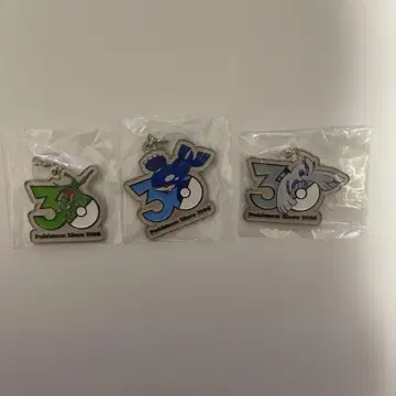 포켓몬 30주년 메탈 참 마스코트 3종 세트