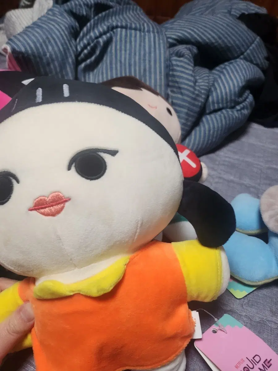 오징어 게임 인형4개 빵빵이 1개