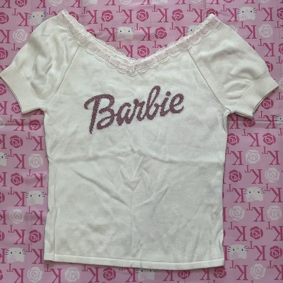 바비 반팔 오프숄더 니트 옵숄 히메갸루 오네갸루 barbie
