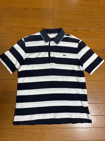 LACOSTE 라코스테 보더 피케 셔츠 네이비 화이트