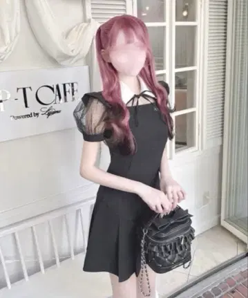 honey mew 도트 튤 칼라 원피스 미셸 마카롱