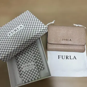 FURLA 3단 폴더형 지갑 핑크 베이지