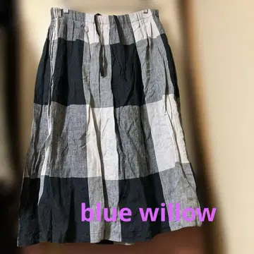 blue willow 린넨 100 플레어 스커트