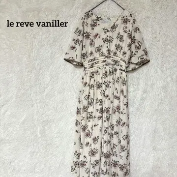 le reve vaniller 꽃무늬 롱 원피스 반팔 M 아이보리