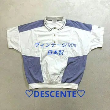 DESCENTE 빈티지 90s 남성용 반팔 피케 셔츠 스포츠
