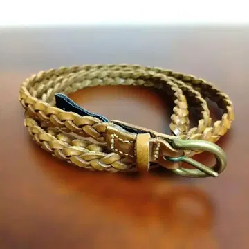 ANGLO 앵글로 메쉬 가죽 벨트 카멜 계열 106m 1.2cm