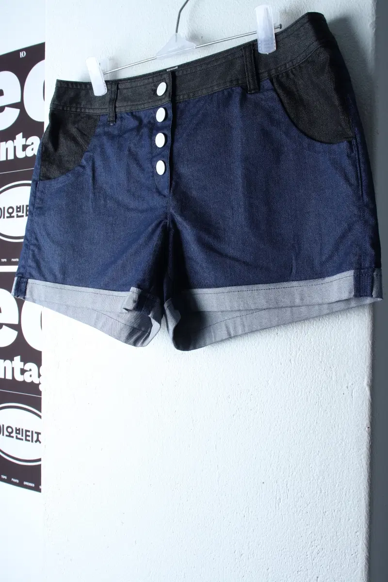 W(L-XL) 와이드앵글 반바지 팬츠 골프 배색 숏 유니크-P10539