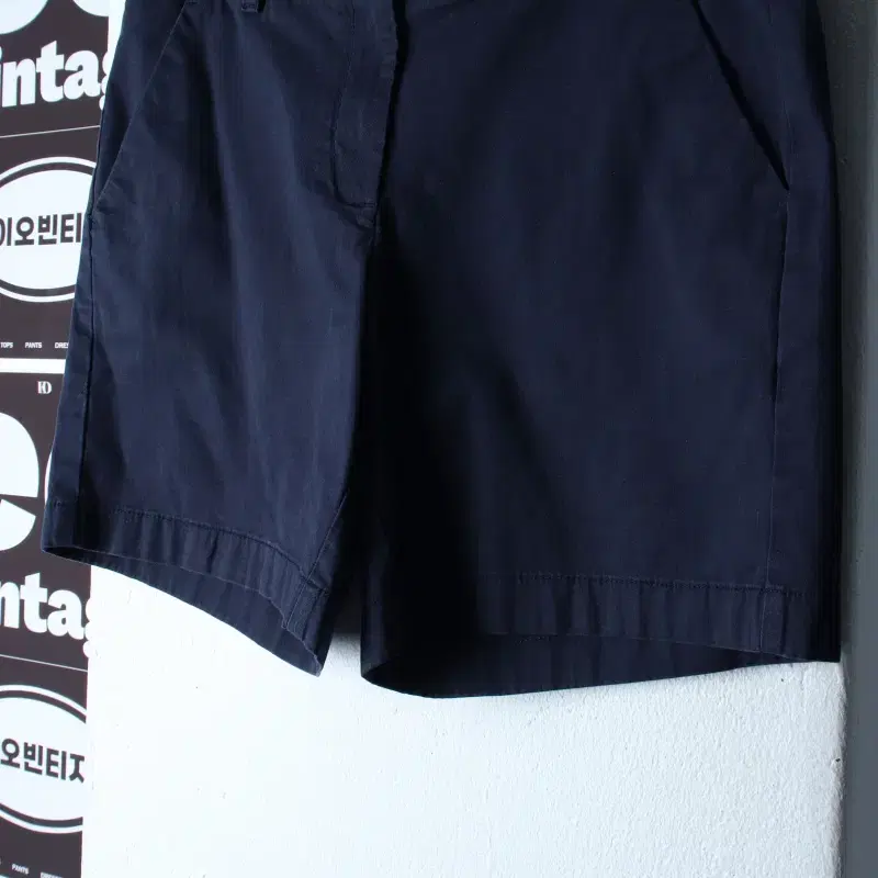 W(XL) 타미힐피거 반바지 팬츠 치노 네이비 면 아메카지-P10561