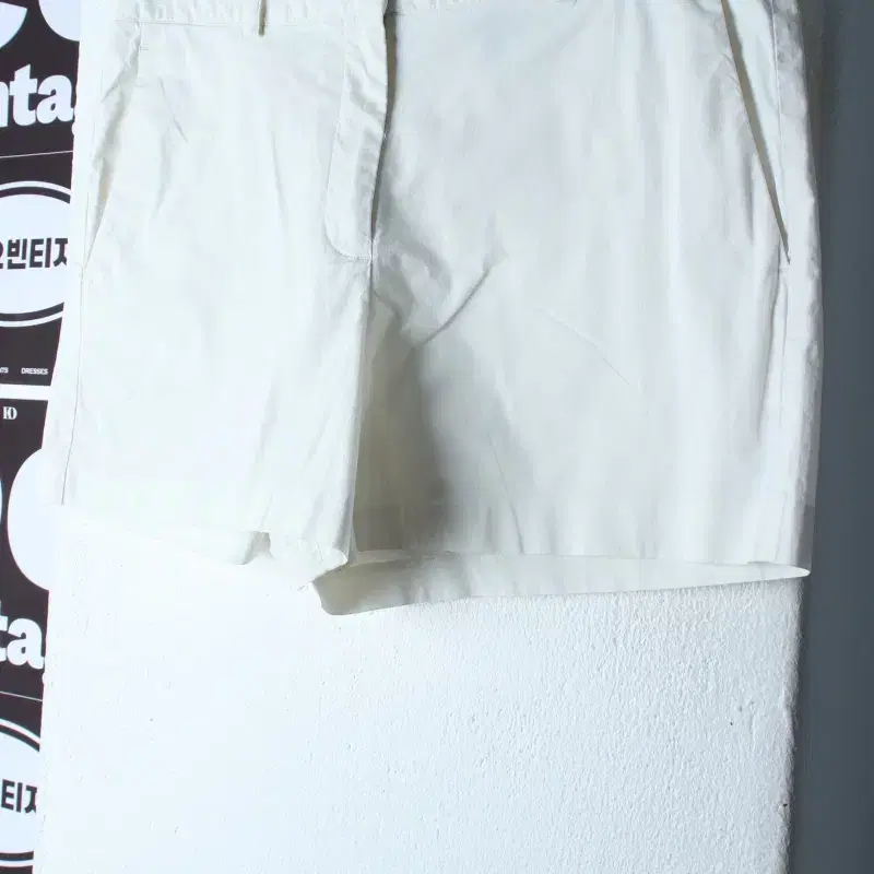 W(L-XL) 띠어리 반바지 팬츠 화이트 면 놈코어-P10567