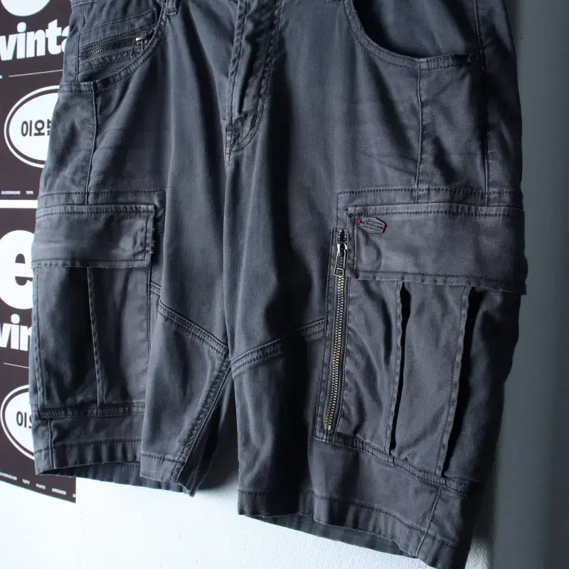 (L-XL) 버커루 반바지 팬츠 카고 차콜 에이징 썬페이딩-P10501
