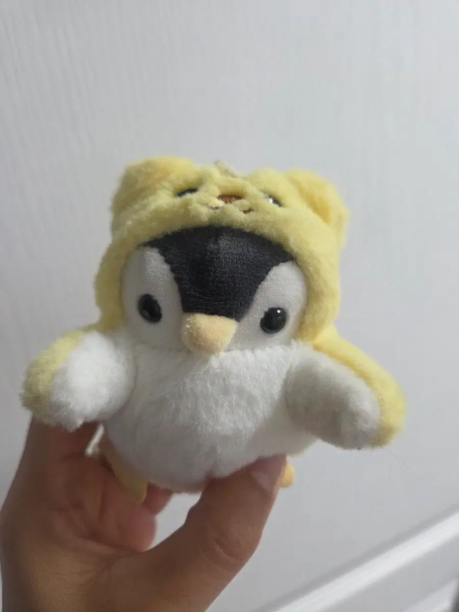 펭귄 인형 옐로우 털모자