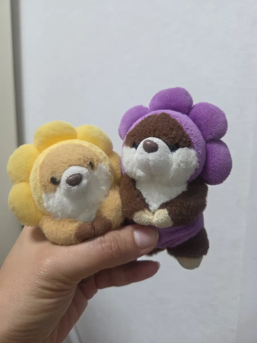 꽃 인형 2개 세트 옐로우/퍼플