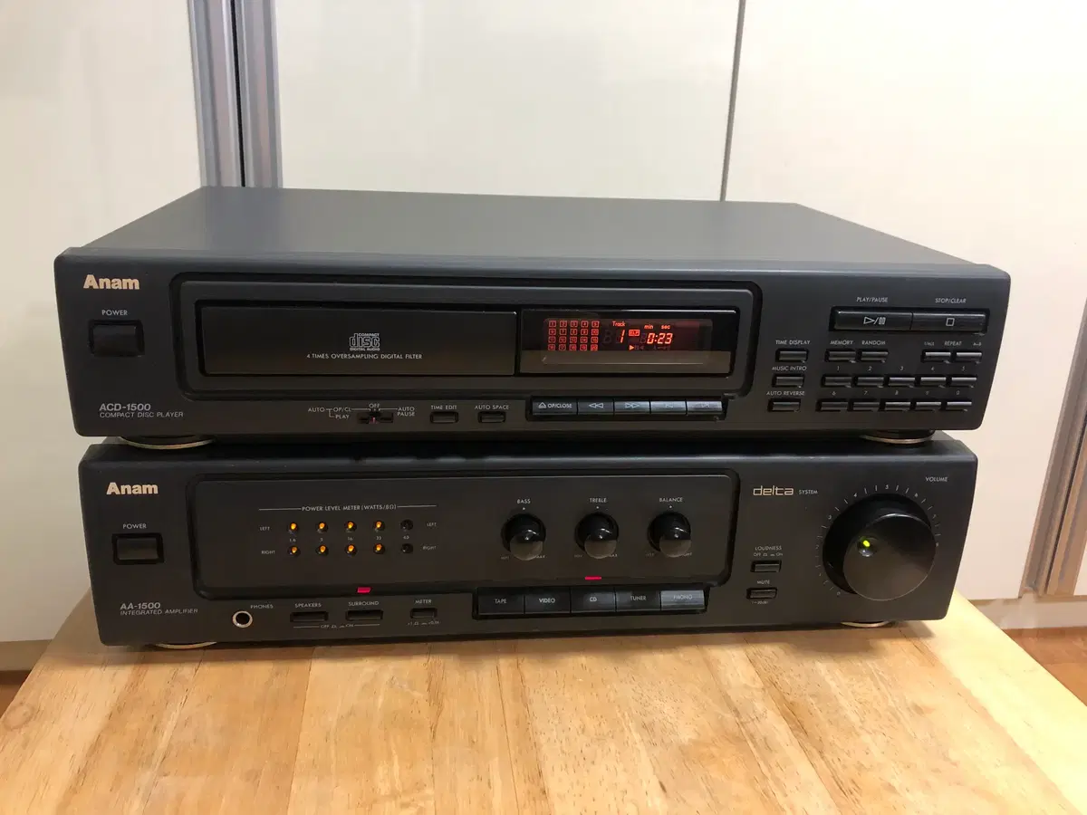 아남 오디오 인티앰프 및 시디플레이어 AA-1500 & ACD-1500