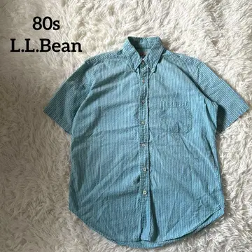 80s L.L.Bean 시어서커 셔츠 M USA제 스트라이프 반팔