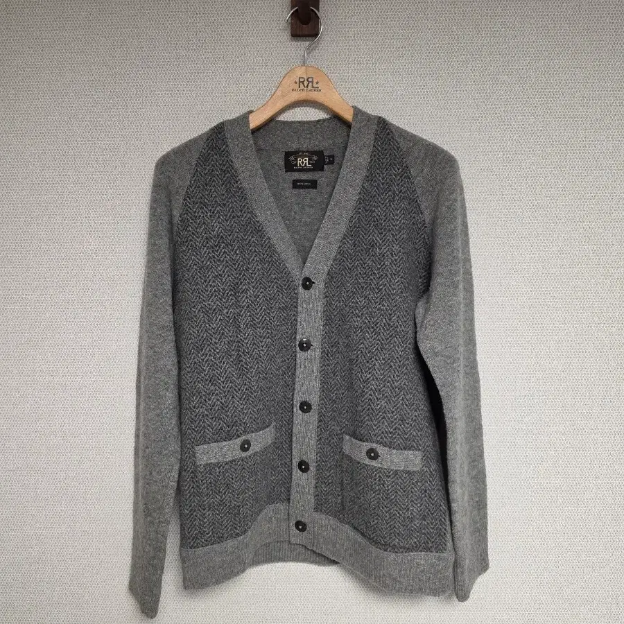 RRL 더블알엘 헤링본 울 가디건 M