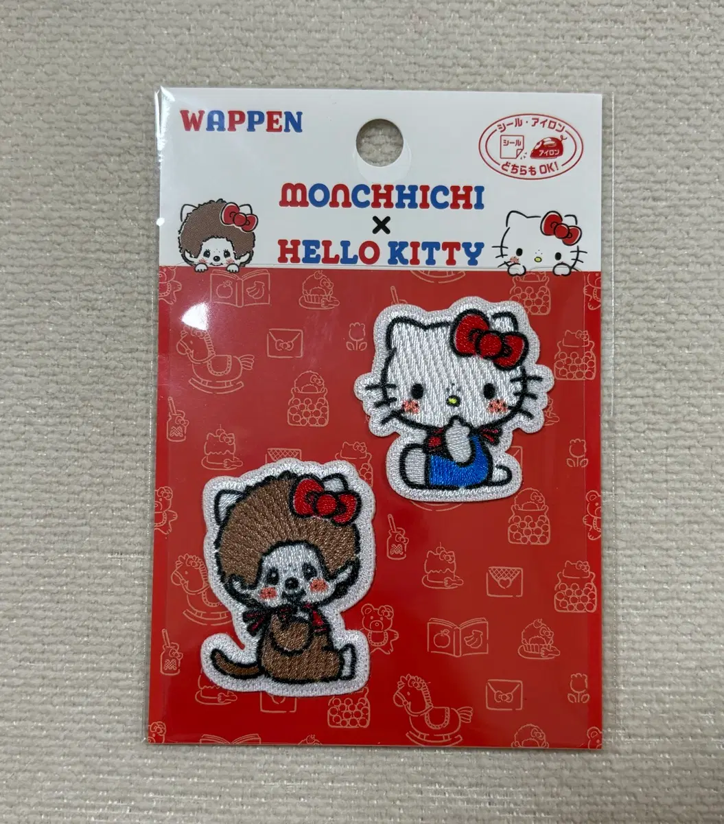 몬치치 산리오 키티 헬로키티 자수 와펜 세트