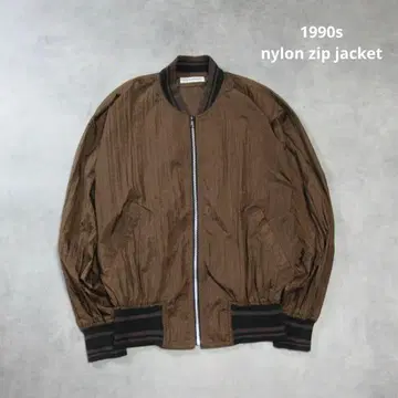 USED / 1990s 나일론 지퍼 자켓 주름 가공 블루종 M