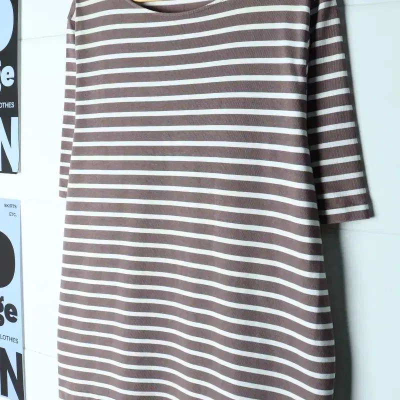 (L-XL) 코스 반팔 티셔츠 Y2K 스트라이프 단가라-H34691