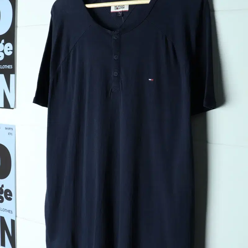 (XL-2XL) 타미힐피거 반팔 티셔츠 빅사이즈 헨리넥-H34700