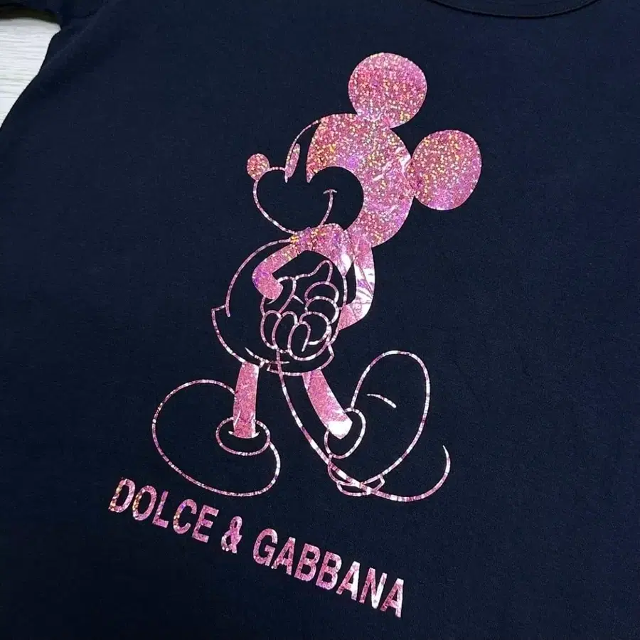 Dolce & Gabbana 돌체앤가바나 미키마우스 글리터 반팔 티셔츠