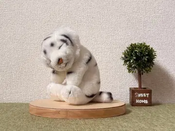 LEOSCO 화이트 타이거 봉제 인형 리얼 호랑이 화이트 타이거