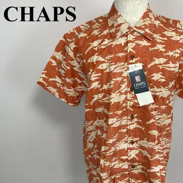 택 포함 새상품 CHAPS 반팔 셔츠 하와이안 오렌지 M 0872-A