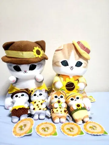 모프 샌드 해바라기냥 BIG 봉제 인형, 해바라기냥 마스코트 6개 세트