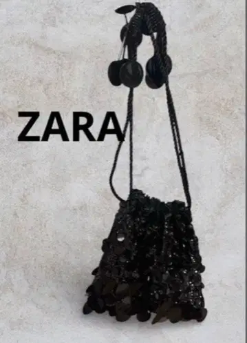 ZARA 자라 스팽글 복조리 숄더백 블랙 미니백