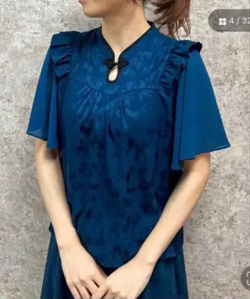 [ 새상품급 ] axes femme 오리엔탈 차이나 자카드 블라우스