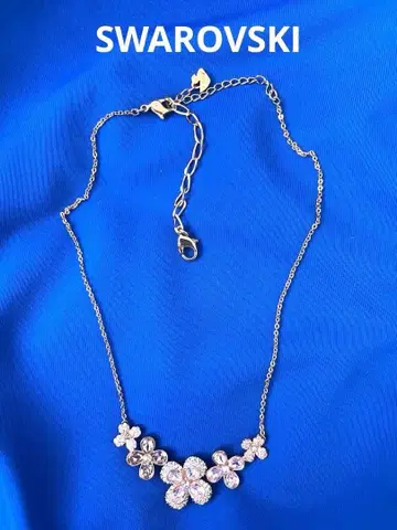 SWAROVSKI 거의 미사용 큐빅 골드 목걸이 고급 라인