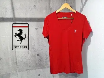 새상품 Ferrari 페라리 여성용 SF 어반 V넥 티셔츠 L